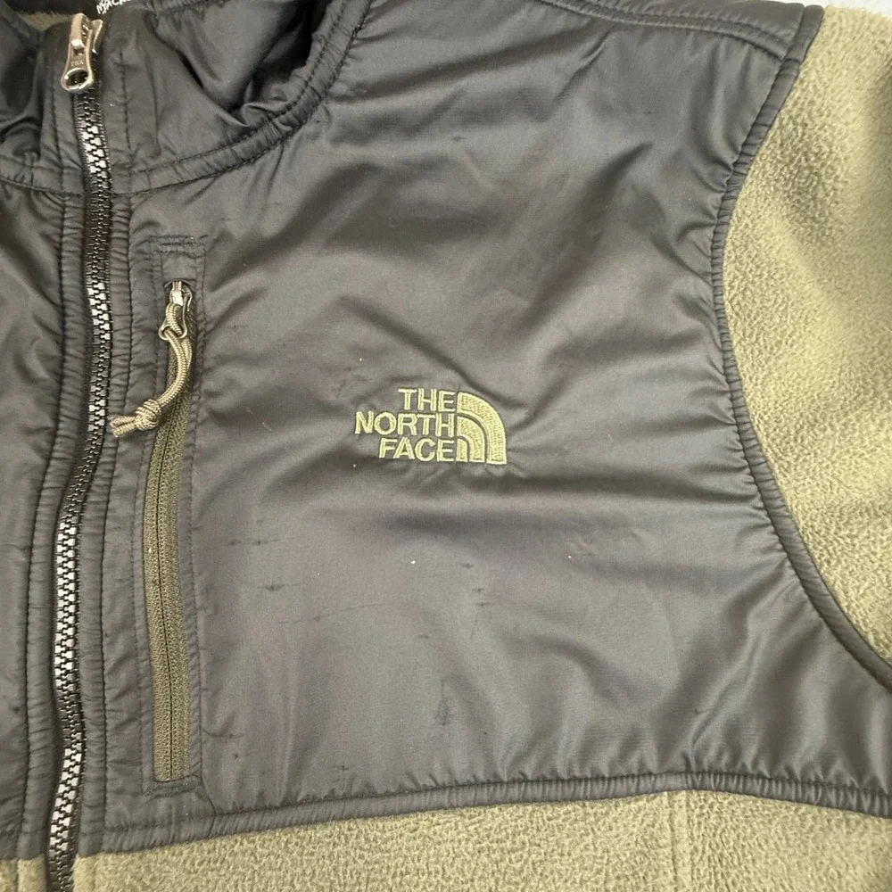 The North Face Fleece Jacket Mens XL Green Black Full Zip Denali Style Overlay
